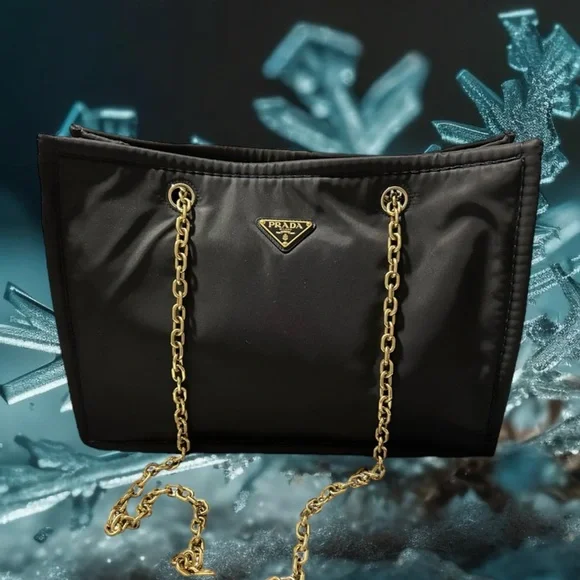 🔥 NWT! PRADA Tessuto Chain Tote W/ Authenticity Card and Dust-bag! - Picture 4 of 16
